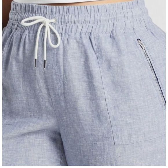 ATHLETA Cabo Linen Jogger Pants Chambray Blue Plus Size 26 NWT Beach Lounge - Picture 4 of 7